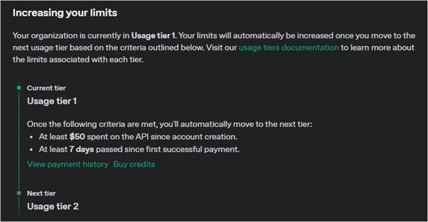 OpenAI - Increasing your limits