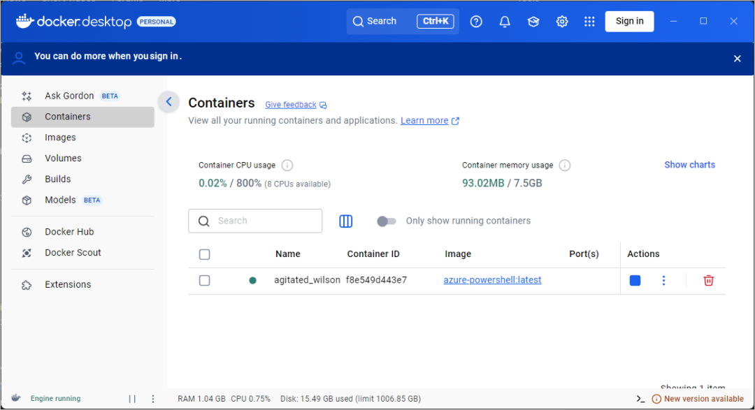 Run Azure PowerShell cmdlets using Docker Containers - CPI Consulting